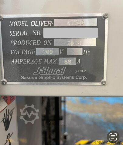 Offsetdruckmaschine Sakurai OLIVER 475 SDW