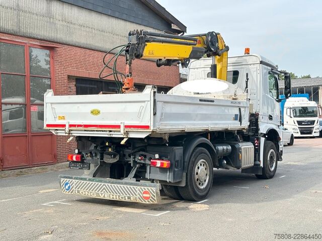 Three-sided tipper truck MERCEDES-BENZ AROCS 1840 DSK Kran Greifer 133h AHK Hydraulik