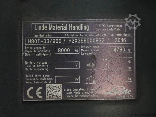 LPG Forklifts Linde H 80 T-03/900 CNG  396