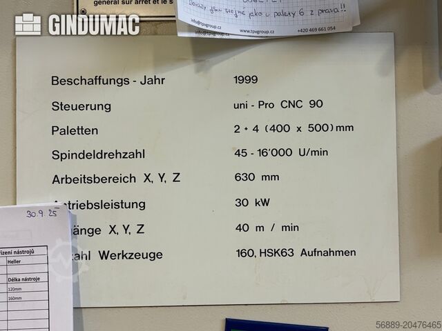 Horizontal Machining Centre HELLER MC 16 with pallet pool