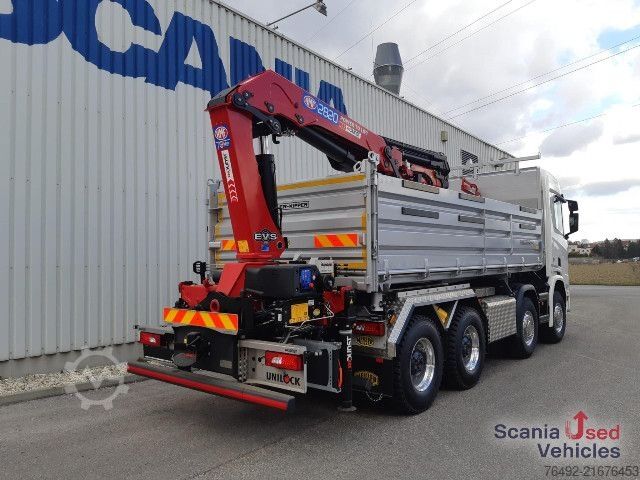Dreiseitenkipper LKW Scania R 520 B8x4HA 3-S-Kipper HMF 2820