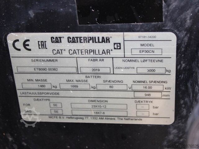 Electric 4-wheel forklift Caterpillar EP 30 CN