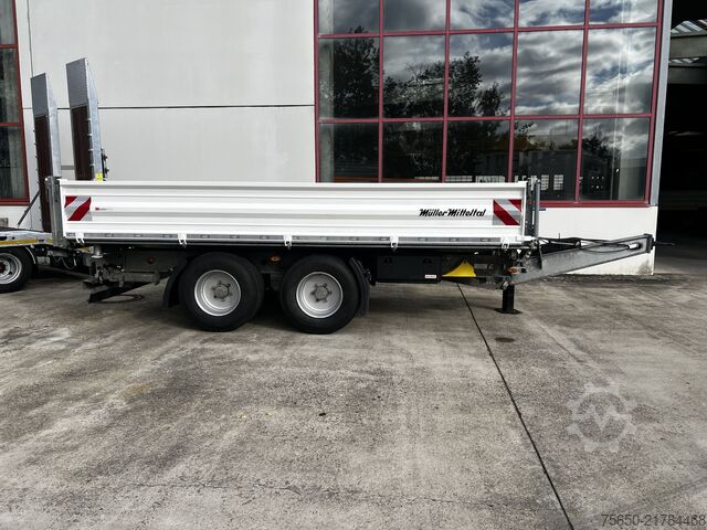 Three-way tipper trailer Müller Mitteltal TA-2  14,4 t Tandemkipper- Tieflader Breitbereifung NEUWERTIG