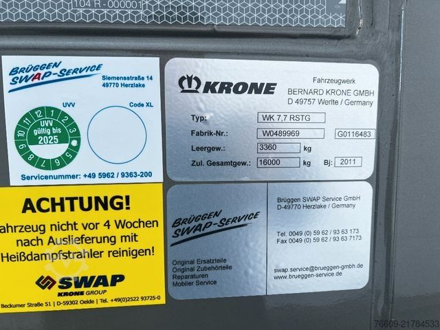 Swap body trailer KRONE Heck & Front  Alu.- Rolltor
