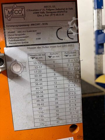 Stoßmaschine Meco MEC-55/275x400 MAN