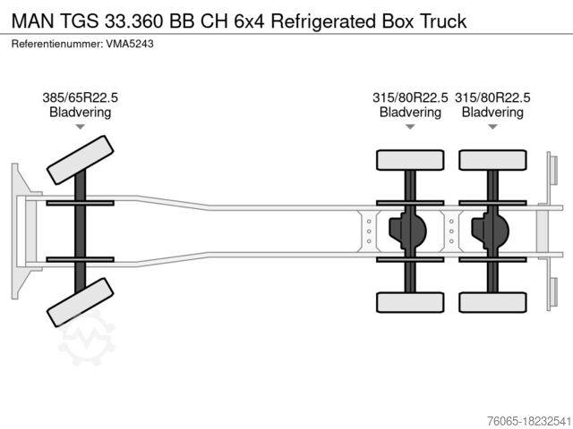 Refrigerated/frozen transport MAN TGS 33.360 BB CH 6x4 Refrigerated Box Truck