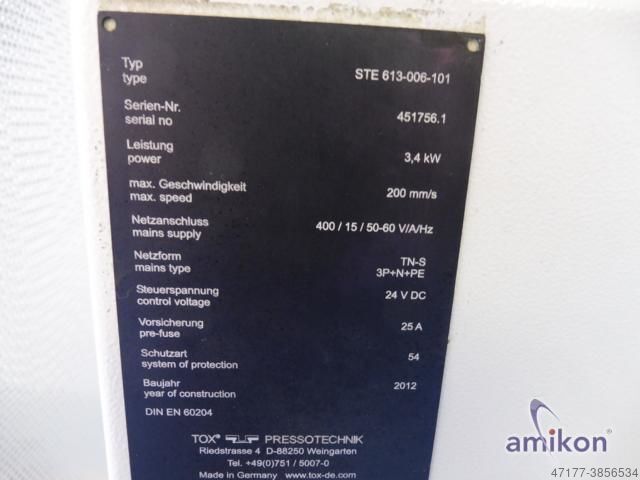 Vollstanznietanlage ohne Roboterzange TOX TZ-VSN