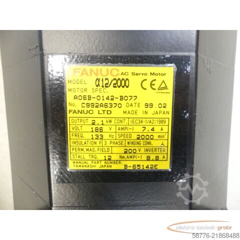 Control unit Fanuc A06B-0142-B077 AC Servo Motor SN: C992A6370