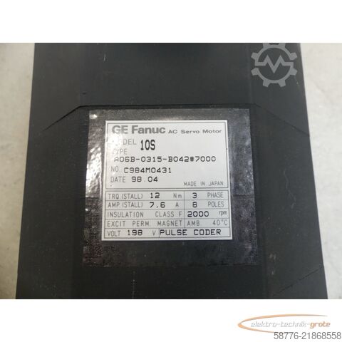 Control unit Fanuc A06B-0315-B042 # 7000 AC Servo Motor SN: C984M0431 --