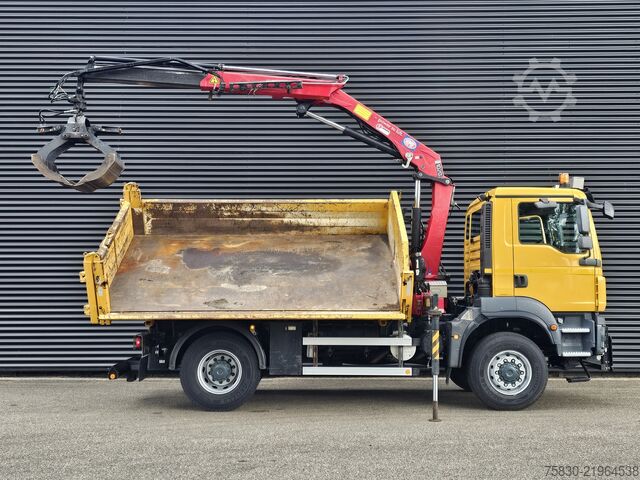Tipper with crane MAN TGM 18.250 4x4 BB / CRANE + 3 SIDE TIPPER