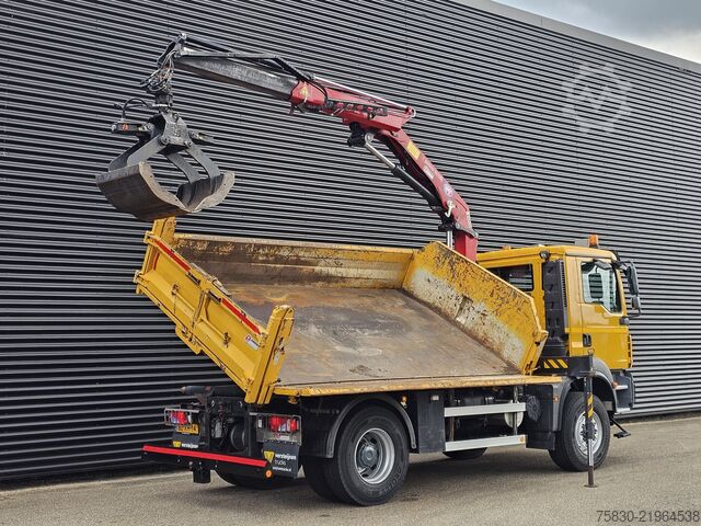 Tipper with crane MAN TGM 18.250 4x4 BB / CRANE + 3 SIDE TIPPER