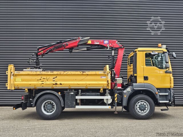 Tipper with crane MAN TGM 18.250 4x4 BB / CRANE + 3 SIDE TIPPER