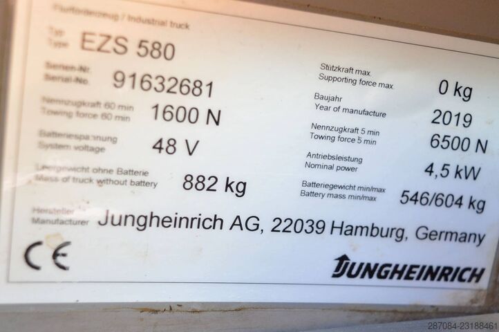 Schlepper Jungheinrich EZS 580 - Batterie Bj. 2025