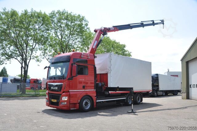 Crane truck MAN TGX 26.480 XXL 6X2 HMF 2620 CRANE + BDF BODY + ...