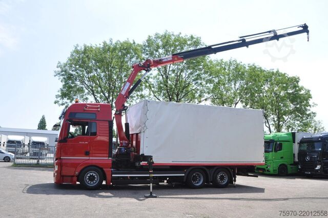 Crane truck MAN TGX 26.480 XXL 6X2 HMF 2620 CRANE + BDF BODY + ...