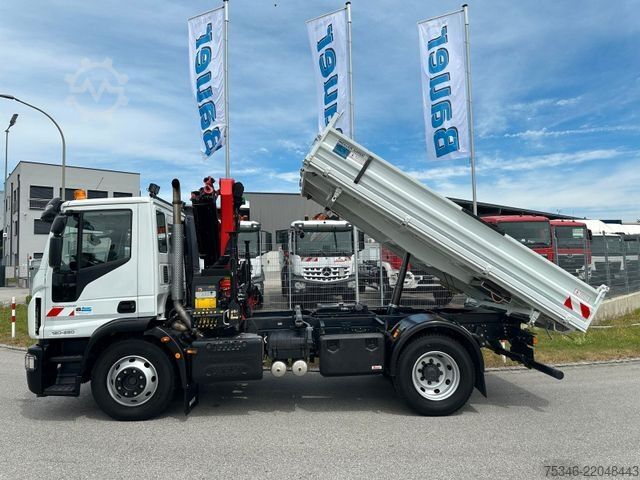 Three-sided tipper truck IVECO 120E280 Kipper/Kran/Palfinger/Funk/nur 32 tkm !