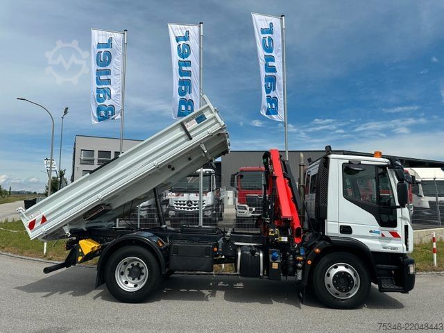 Three-sided tipper truck IVECO 120E280 Kipper/Kran/Palfinger/Funk/nur 32 tkm !