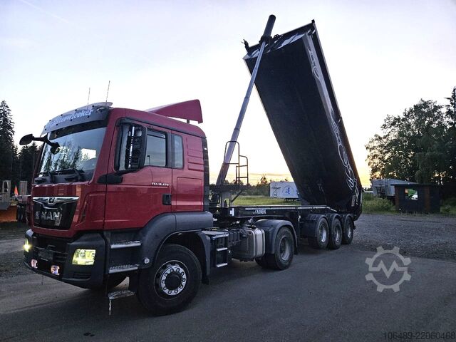Tipper semitrailer CARNEHL 24 m CHKS/HH   Stahl  Kippmulde Plane Lift achse