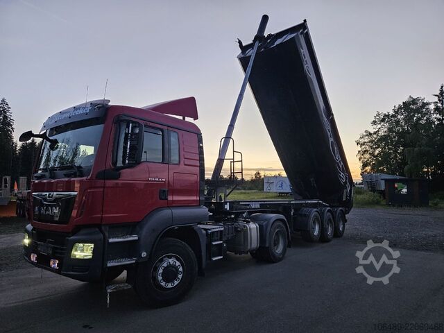 Tipper semitrailer CARNEHL 24 m CHKS/HH   Stahl  Kippmulde Plane Lift achse