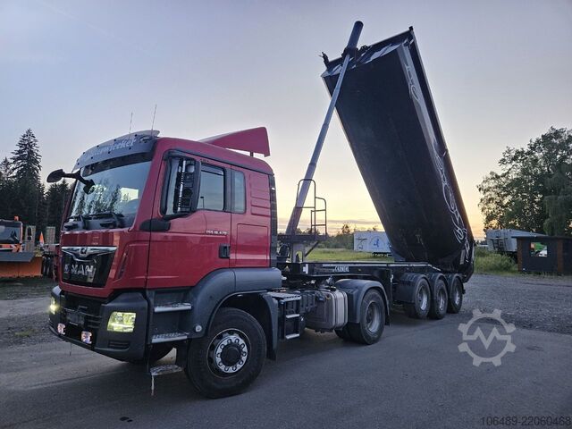 Tipper semitrailer CARNEHL 24 m CHKS/HH   Stahl  Kippmulde Plane Lift achse