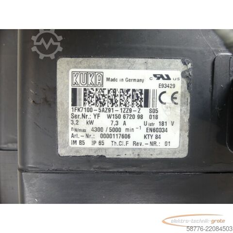 Control unit KUKA 1FK7100-5AZ91-1ZZ9-Z S05 Servomotor SN: YFW150672098018