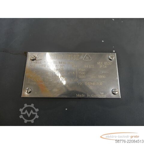 Control unit Siemens 1PH6135-1NF46-0AA0 Motor SN: EH110032582001
