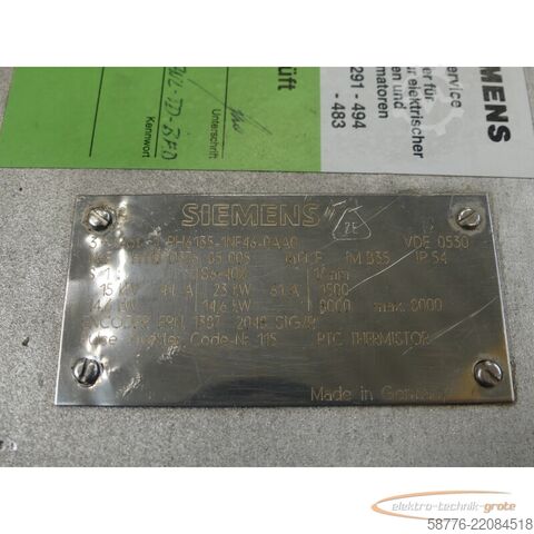 Control unit Siemens 1PH6135-1NF46-0AA0 Motor SN: EH110037685005 -generalüberholt-