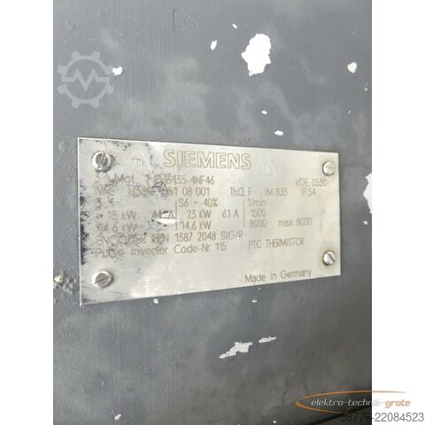 Control unit Siemens 1PH6135-4NF46 Motor SN: EH380165108001