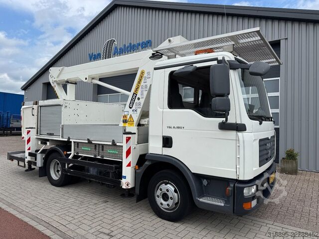 Aerial platform MAN TGL 8.180 Bison-Palfinger TKA 16 Hoogwerker, Hu...