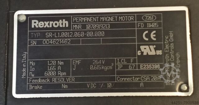 Servo motor Bosch Rexroth SR-L0.0004.060-14.000