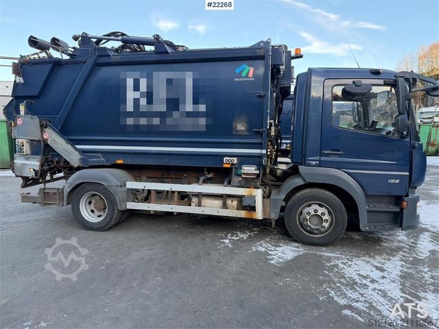 Garbage truck Mercedes-Benz Atego 1224, 2 compartment waste collection vehicle