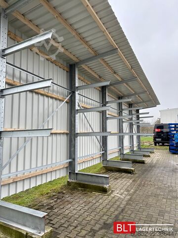 Cantilever rack Kragarmregal mit Dach & Rückwand H:400cm Fuß + 3 Ebenen