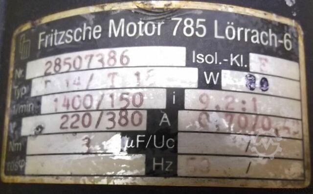 Gear motor 0.085 kW 150 rpm Fritzsche D14/T18