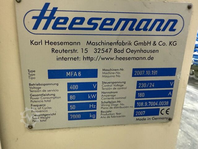Breitbandschleifmaschine mit Entstaubung HEESEMANN MFA 6