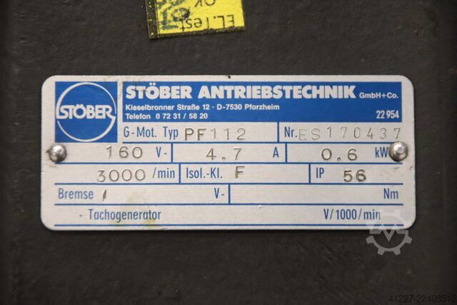 Gleichstrom Getriebemotor 160V 0-641 U/min Stöber C002NF-0047-PF112