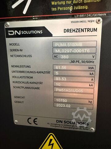 CNC lathe DN Solutions Doosan PUMA 5100MB new!!!  ø 650 mm