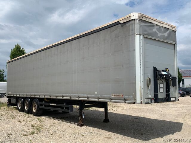 Open semitrailer with tarp SCHWARZMÜLLER Standard_ SAF_ LASI Code XL_ 1. Hand_Reifen 80%