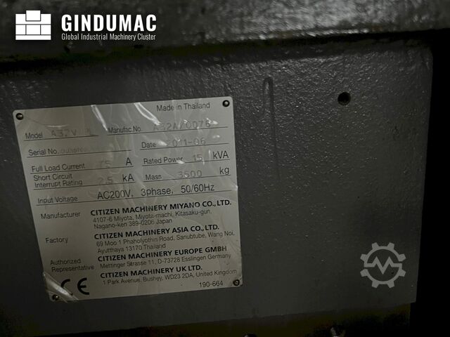 Swiss Type Turning Machine Citizen A32VIIPL