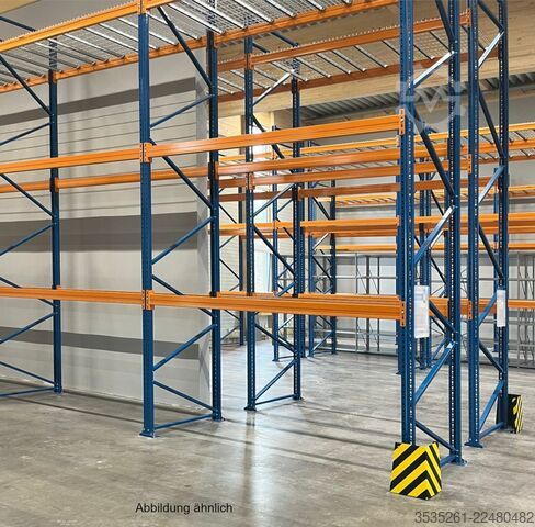 Sheet metal rack 10x13,7 m lang, 5 m hoch, 10 Schutzecken 50 Rahmen, 240 Traversen (3300) 3,25 t