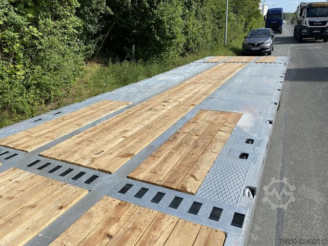 Auflieger mit offener Pritsche Möslein ST 3-Plato 9,4  3 Achs Satteltieflader Plato 45 t GGfür Fertigteile, Baumaschinen oder Container