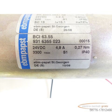 Control unit  Ebmpapst BCI63.55 SK550006278 24VDC 00009 + BCI63.55 9316355023 24VDC 00015