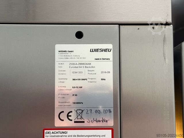 WIESHEU EUROMAT B5/B10 VARIO BAKERY OVEN Wiesheu Euromat B5/B10