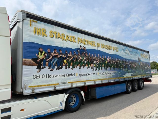 Open semitrailer with tarp KÖGEL SN24 Pritsche+Schiebeplane/3-Achsen/Standard