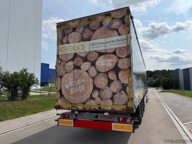 Open semitrailer with tarp KÖGEL SN24 Pritsche+Schiebeplane/3-Achsen/Standard