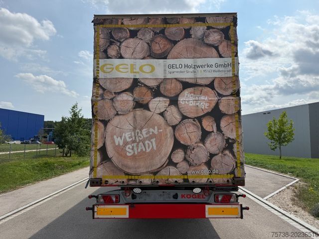 Open semitrailer with tarp KÖGEL SN24 Pritsche+Schiebeplane/3-Achsen/Standard