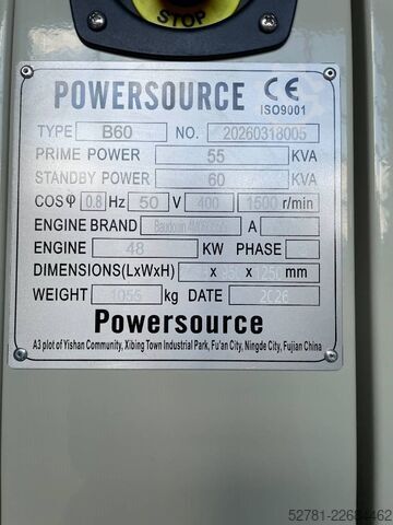 Generator set Baudouin 4M06G55/5 - 60 kVA Generator - DPX-19865