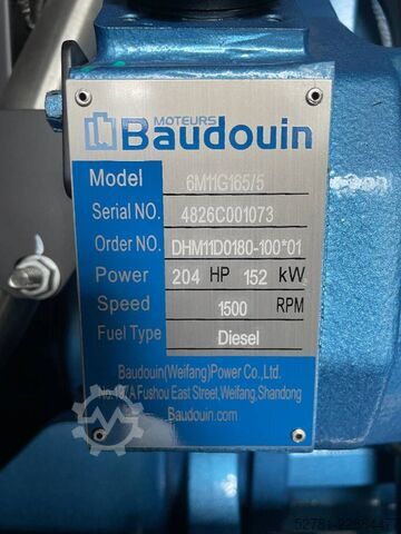 Generator set Baudouin 6M11G165/5 - 165 kVA Generator - DPX-19870