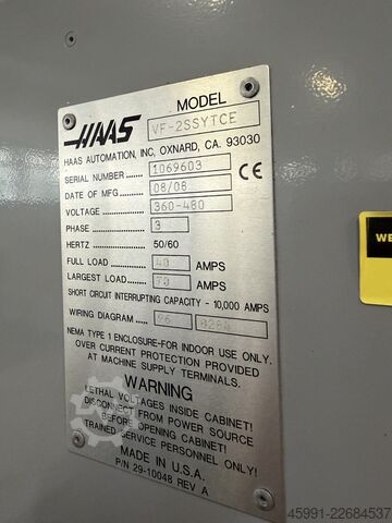 Vertical machining center HAAS VF-2SSYT
