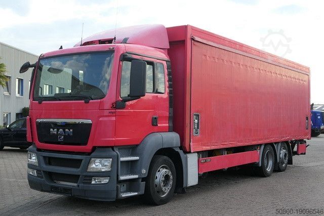 Flatbed truck with tarp MAN 26.400 TGS LL 6x2, LBW 2.0to., Klima, Navi