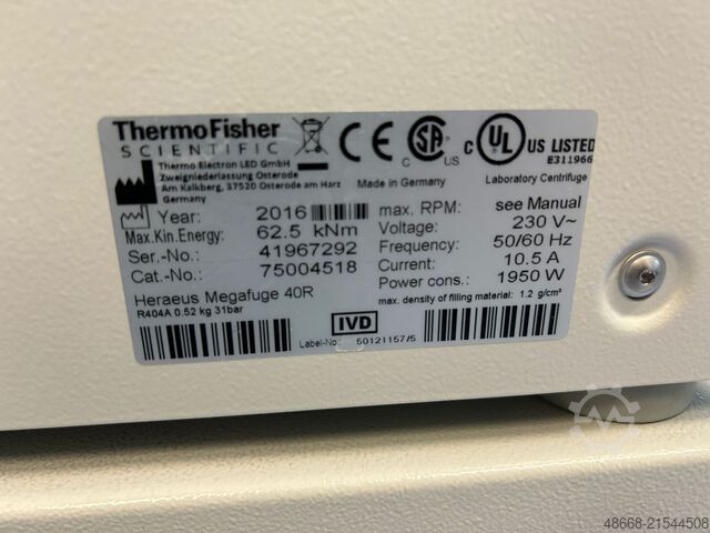 Tisch Zentrifuge Gekühlt Thermo Fisher Scientific Heraeus Megafuge 40 R